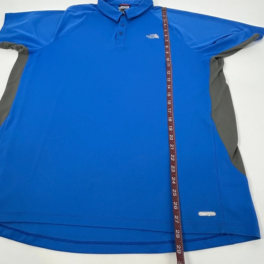 The North Face Shirt Mens XXL 2XL Blue VaporWick Polo Short Sleeve